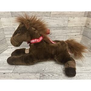 Aurora Pony Horse Plush 12" Brown Get Well BandAid Boot Barn Ribbon White Blaze